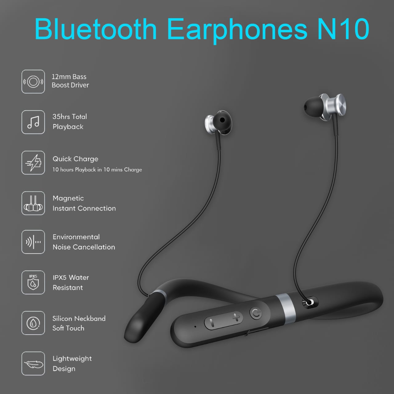 π§ Daw-Link DL-N01 Wireless Neckband β 30 Hours Music | ENC | Super Bass | 100% Original Dubai Standard | ENC Noise Reduction - Neck Band Hands Free