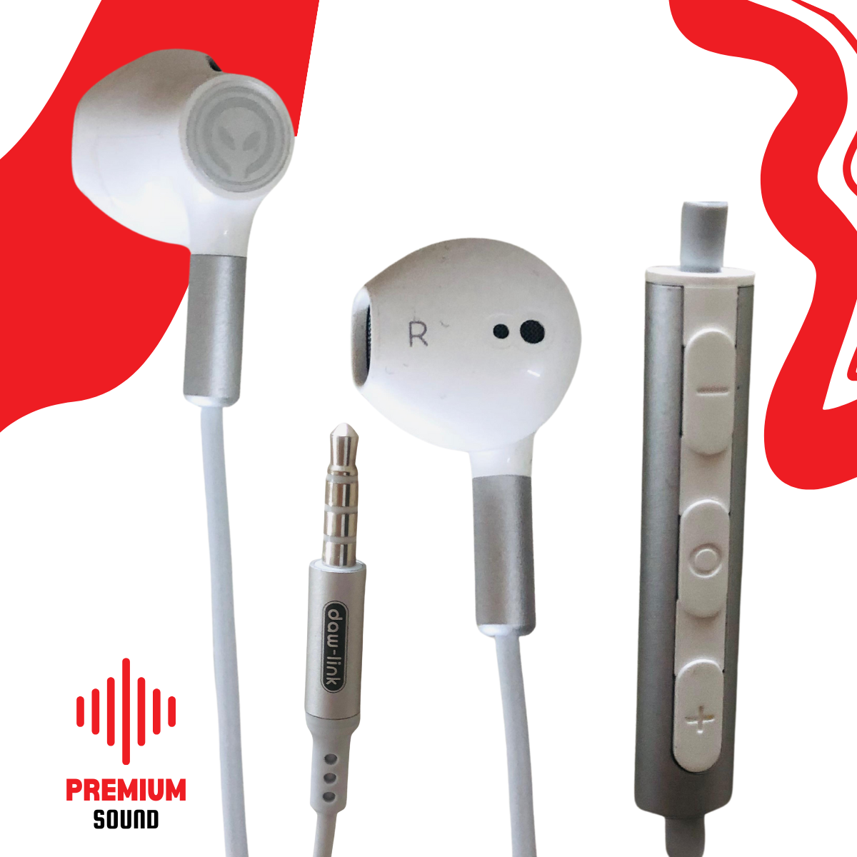 Daw-Link DL-01 Stereo Sound Earphones | 100% Original Dubai Standard Wire Hands Free 3.5mm, Type-C, iPhone
