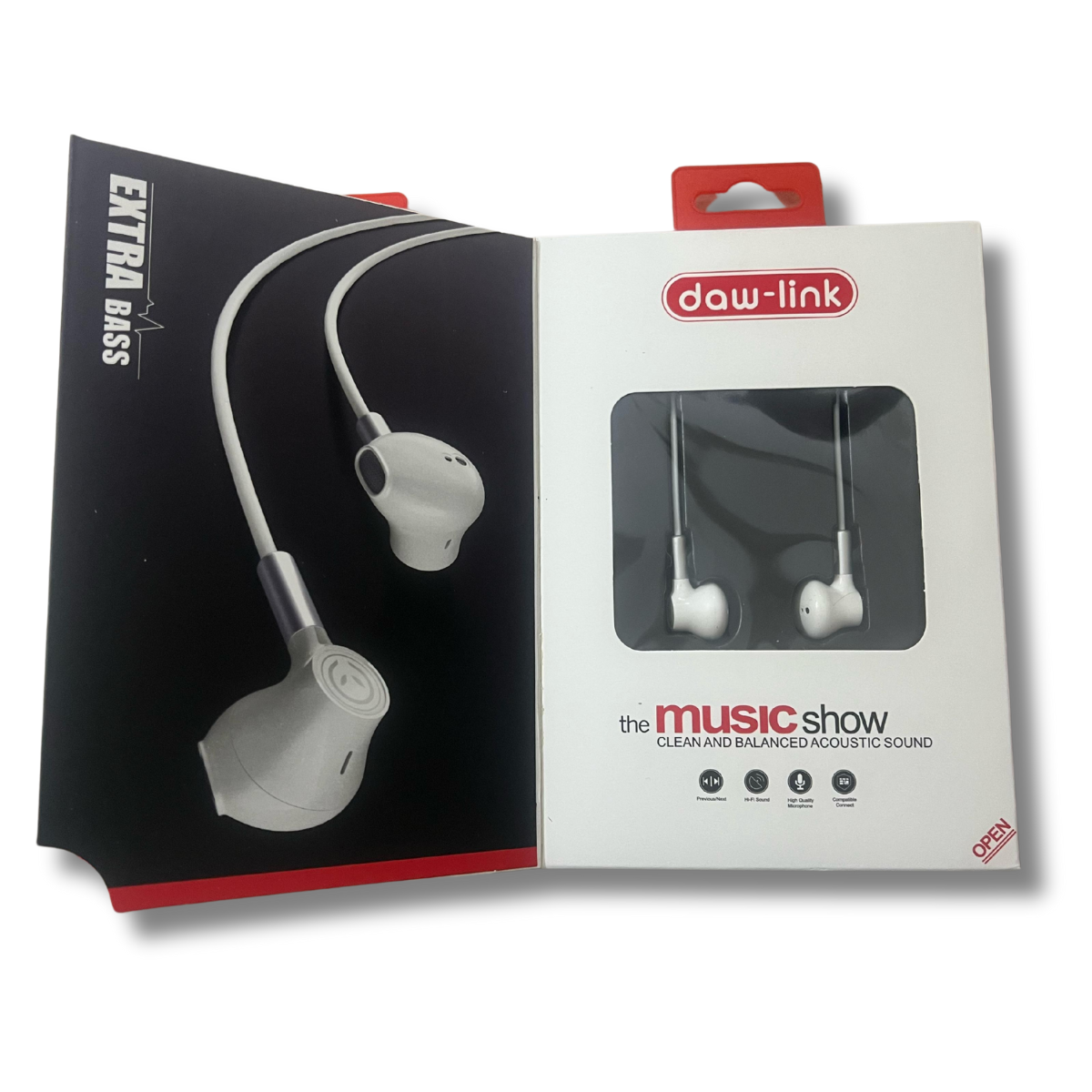 Daw-Link DL-01 Stereo Sound Earphones | 100% Original Dubai Standard Wire Hands Free 3.5mm, Type-C, iPhone