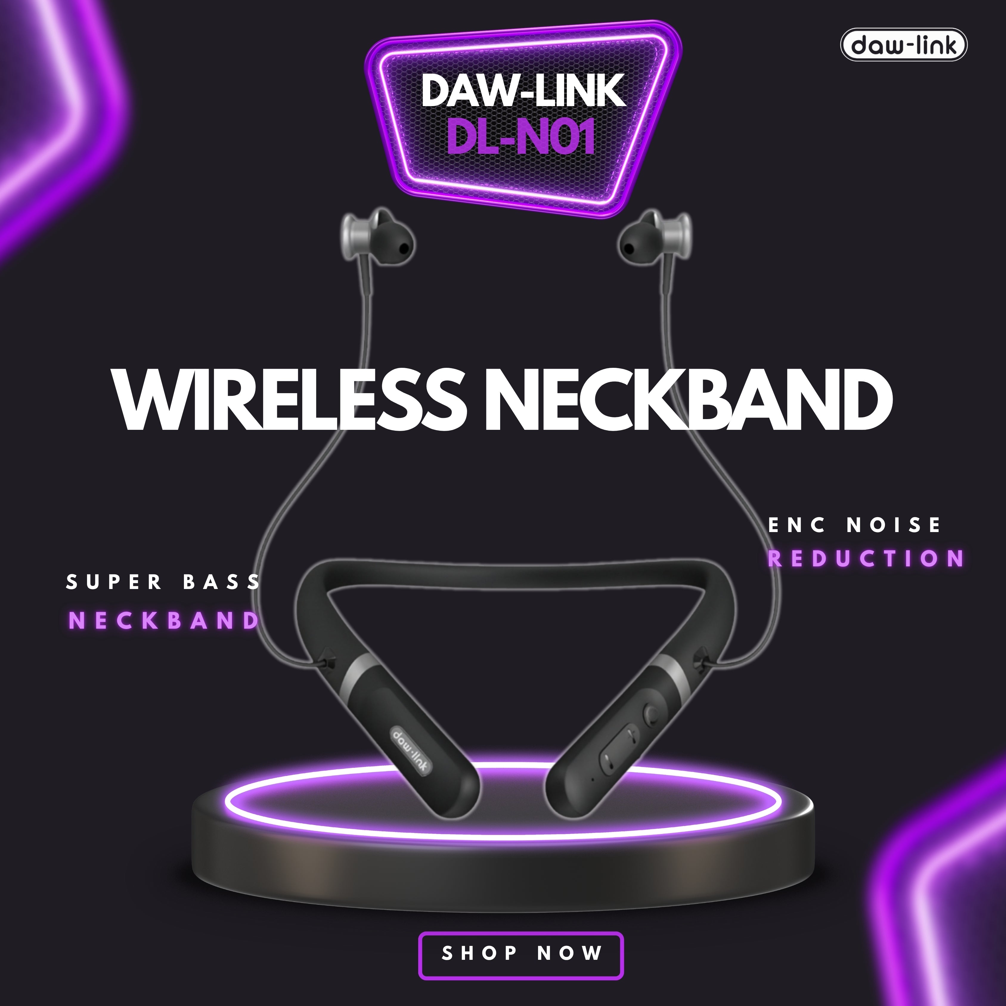 š§ Daw-Link DL-N01 Wireless Neckband ā 30H Playtime