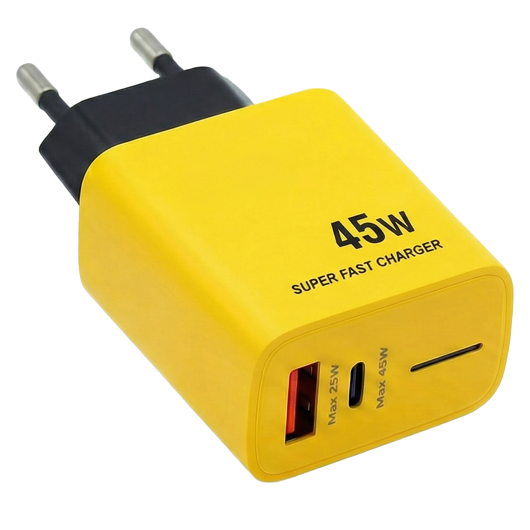 45W Fast Charger | Dual-Port PD & QC 3.0