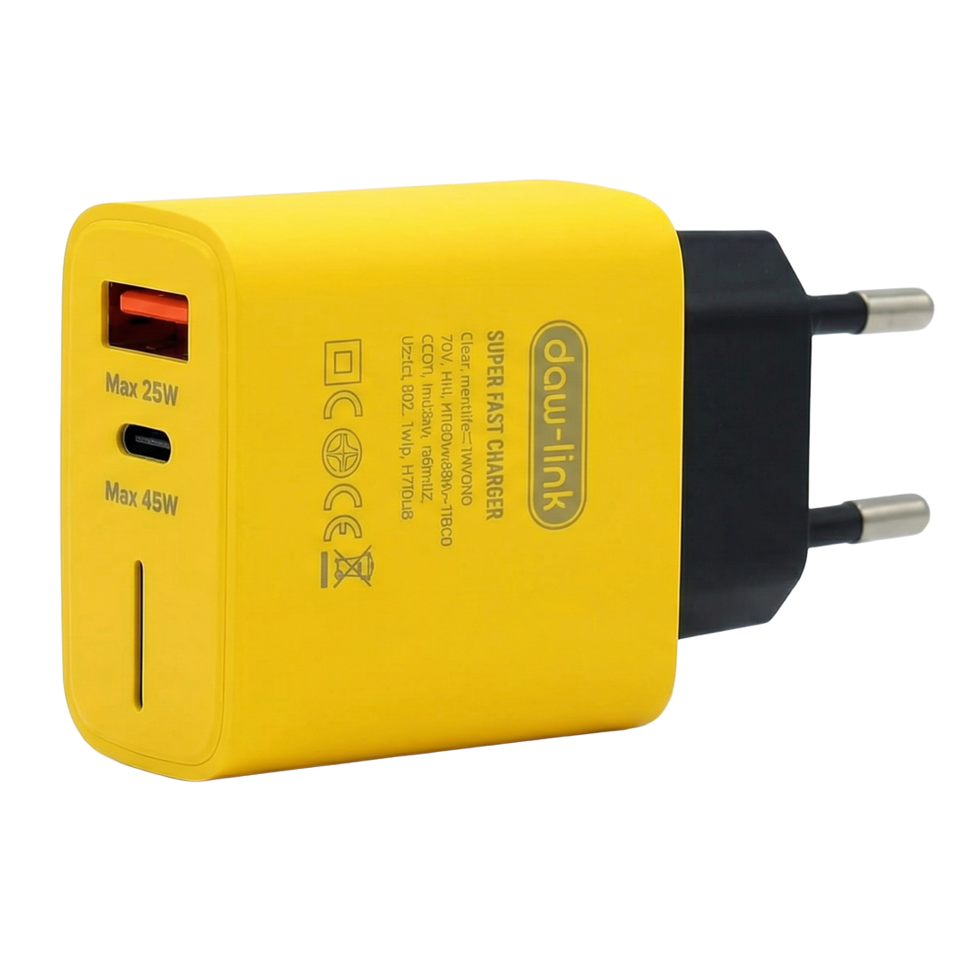 45W Fast Charger | Dual-Port PD & QC 3.0